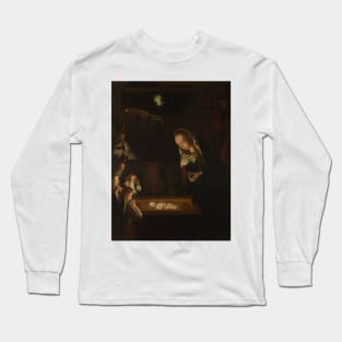 Nativity at Night | Icon | Mother Mary and The Child Long Sleeve T-Shirt